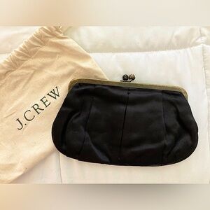 Vintage J.Crew Kisslock Black Silk Clutch